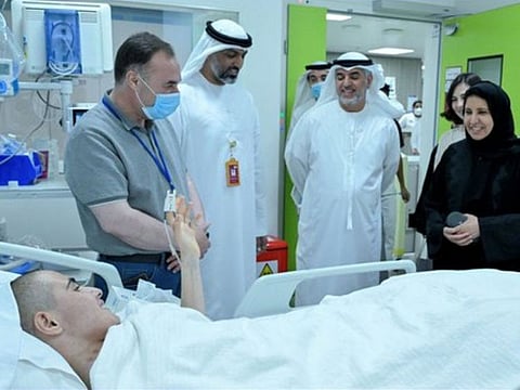 Sheikha Fatima's greetings were conveyed to Syrian earthquake victims who are receiving medical care in Abu Dhabi hospitals.