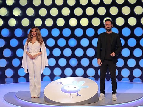 Mahzooz presenters Aishwarya Ajit (left) and Mohamad Kaiss