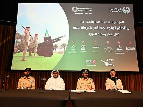 The press conference at Expo City Dubai where the locations of the Ramadan cannons were revealed on Monday.