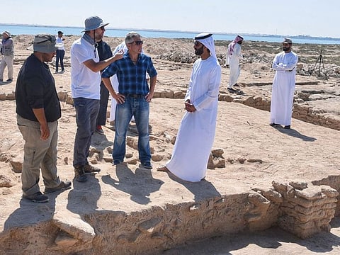 Officials at the oldest pearling town on Siniya Island in Umm Al Quwain.