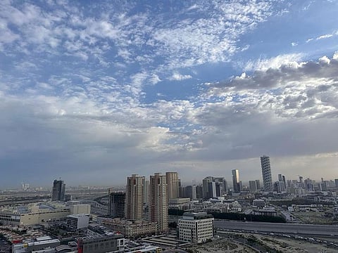 Cloudy skies in JVT, Dubai.