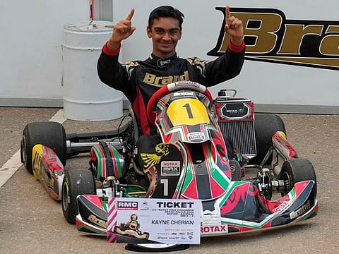 Kayne Cherian won the UAE Rotax Max Championship in the DD2 Category at the season finale last weekend in Al Ain.