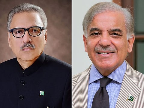 Pakistan President Arif Alvi and Prime Minister Shehbaz Sharif.