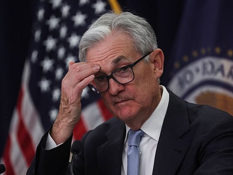 US Federal Reserve Board Chair Jerome Powell holds a news conference after the Fed raised interest rates by a quarter of a percentage point following a two-day meeting of the Federal Open Market Committee (FOMC) on interest rate policy in Washington.