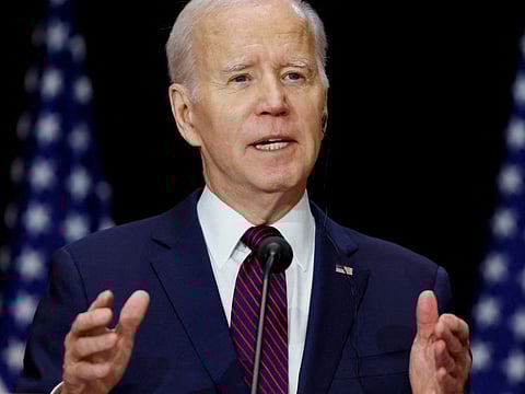 Biden speaks during a joint news conference with Canadian Prime Minister Justin Trudeau, in Ottawa, on March 24, 2023.