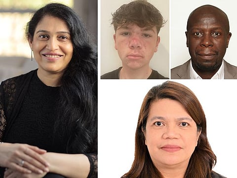 Top from left: Anuradha Kamath, Jayden Vermeulen, Zee Mashenge and Gina Valbuena