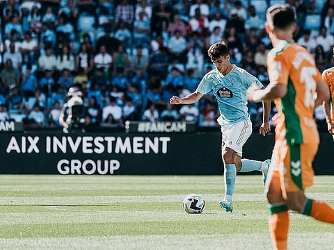 RC Celta’s Gabri Veiga caught in action at a La Liga game