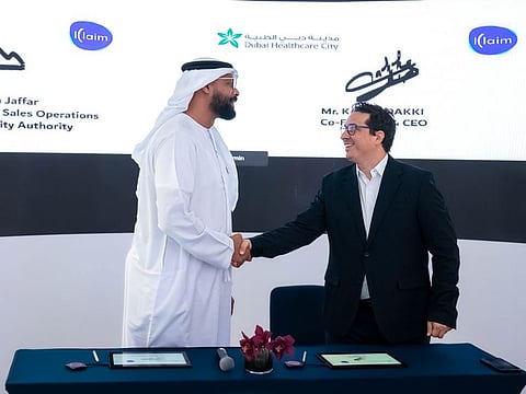Jaffar Bin Jaffar, Director of Property & Sales Ops – DHCC; and (right) Karim Dakki, Founder and CEO of KLAIM