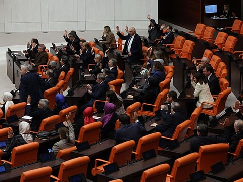 The Turkish Parliament vote to approve Finland's application to join Nato, with 276 votes, in Ankara, on March 30, 2023.