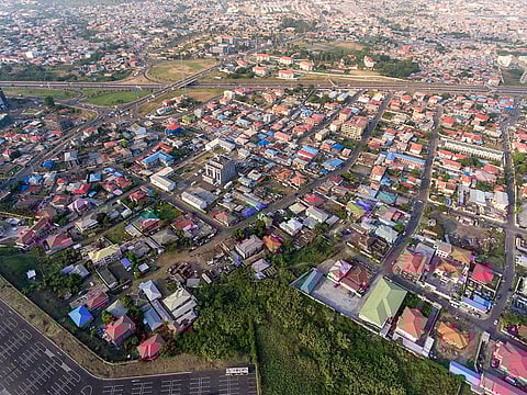 An aerial view of Malabo city, capital of Equatorial Guinea.