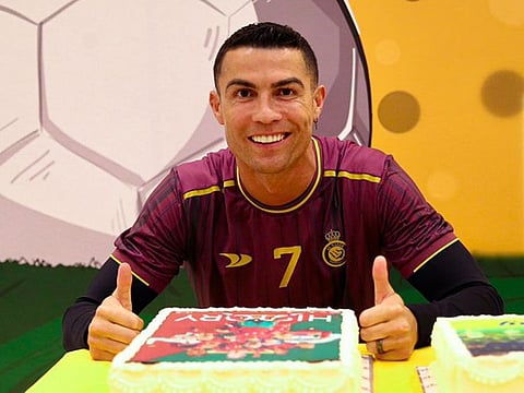 Cristiano Ronaldo has appeared in 198 international matches, a new record, and his club Al Nassr honoured him with special cake.