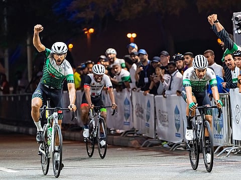 The Dubai Police riders were in top form during the NAS Cycling Championship in Dubai on Friday.