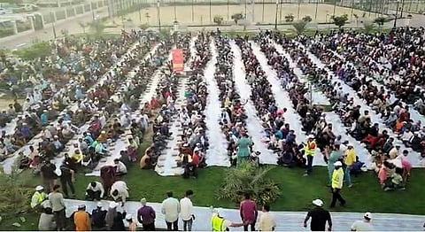 Around 4,500 workers are invited for iftar every day to the Labour Park and the Ramadan tent