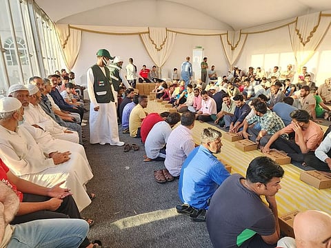 Moments before iftar at the Ramadan tent organised by Zayed Bin Sultan Al Nahyan Foundation for Humanitarian and Charitable Works in Musaffah, Abu Dhabi