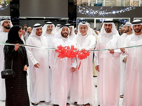 Abdullah Sultan Al Owais, Chairman of SCCI and Expo Centre Sharjah, and Salem Ali Al Muhairi, Chairman of the Sharjah Municipal Council inaugurating the Sharjah Ramadan Nights 2023 on Wednesday at Expo Centre Sharjah.