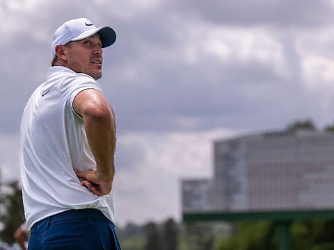 Brooks Koepka currently leads at Augusta National