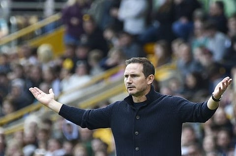 Chelsea's caretaker manager Frank Lampard reacts during the English Premier League match against Wolves.