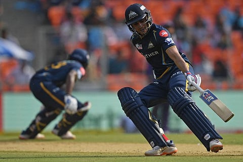 Gujarat Titans' Shubman Gill in action.