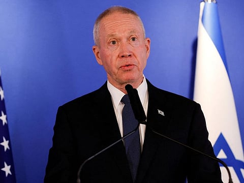 Israeli Defence Minister Yoav Gallant in a file photo. In recent days, Gallant was seen taking part in Israeli government meetings discussing tensions in Jerusalem that escalated last week and the wider violence they sparked in the region.