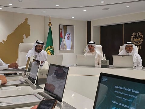 Dubai Police officials at a press conference in Dubai on Thursday.