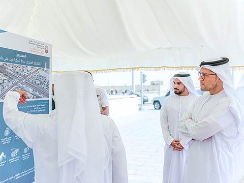 Abu Dhabi officials inaugurating the new bridge connecting its Bani Yas East and Bani Yas West suburbs.