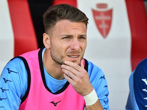 Italy football star Ciro Immobile has been taken to hospital after a tram crashed into his car.