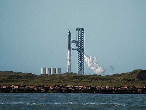 SpaceX's Starship's launch attempt was delayed from the company's Boca Chica launchpad on an orbital test mission near Brownsville, Texas, U.S.