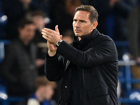 Chelsea caretaker manager Frank Lampard applauds the fans following the Champions League quarter-final second-leg 2-0 defeat against Real Madrid at Stamford Bridge in London.