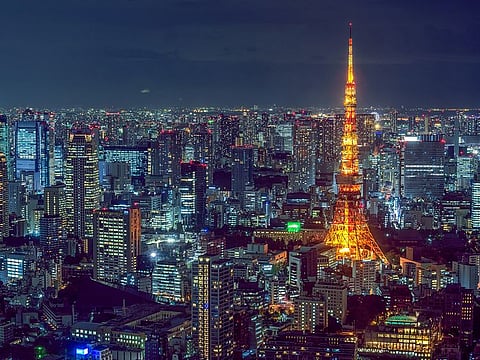 An aerial view of the Tokyo Tower, which is a communications tower based on the design of the Eiffel Tower and was completed in 1958. The Japan eVisa allows tourists to stay up to 90 days. Picture used for illustrative purposes.
