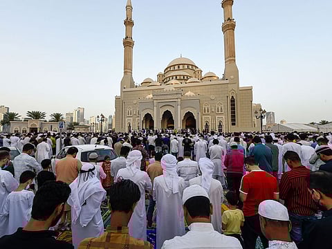 FILE IMAGE: Residents offering Eid Al Fitr prayer at Al Noor mosque in Sharjah