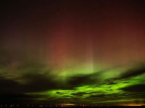 An intense solar storm has the aurora borealis gracing the skies farther south than usual.