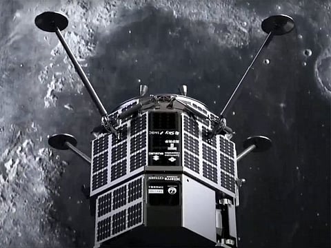 Moon's surface seen from orbit of HAKUTO-R Mission 1 Lunar Lander, the spacecraft carrying the Rashid Rover