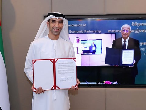 The conclusion of negotiations was confirmed with the signing of a joint statement by Dr. Thani bin Ahmed Al Zeyoudi, UAE Minister of State for Foreign Trade, and PAN Sorasak, Cambodia’s Minister of Commerce.