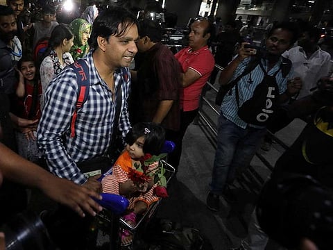 Abdul Quadri Ranani, an Indian citizen who was evacuated along with his family from Sudan, speaks with the media upon his arrival at the Chhatrapati Shivaji Maharaj International Airport in Mumbai, India, April 27, 2023.