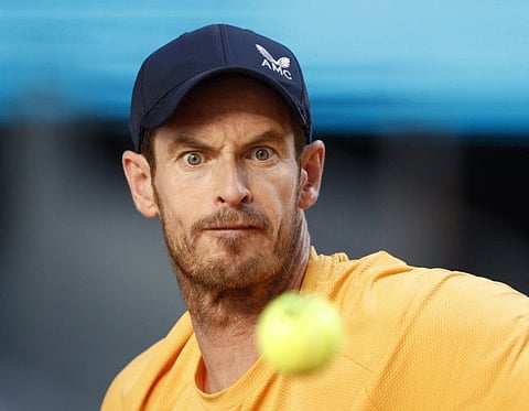 Britain's Andy Murray in action during the first round of the Madrid Open on Thursday.