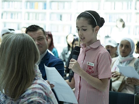 A student during the project's launch event at Mohammed Bin Rashid Library in Dubai on Tuesday