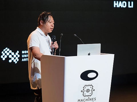 Hao Li, associate professor of Computer Vision at Mohammed bin Zayed University of Artificial Intelligence, at the ‘Machines Can See’ summit in Dubai