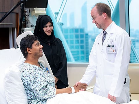 Shaikh Shamsuddin (left) with Dr Florian Roser, chair of the Neurological Institute at Cleveland Clinic Abu Dhabi