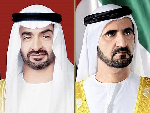 President His Highness Sheikh Mohamed bin Zayed Al Nahyan and His Highness Sheikh Mohammed bin Rashid Al Maktoum, Vice-President and Prime Minister of the UAE and Ruler of Dubai.