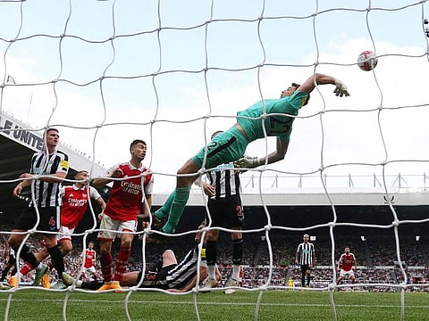 Newcastle United's Nick Pope makes a save