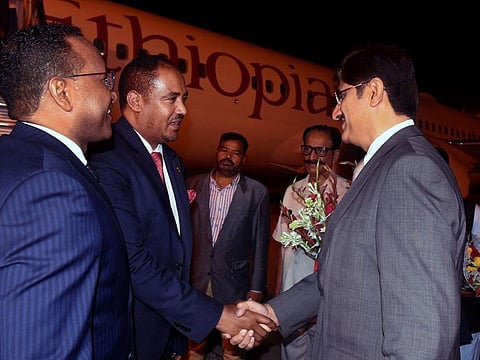 The inaugural flight from Addis Ababa and Ethiopian State Minister for Foreign Affairs received a warm welcome by Pakistani officials on May 9, 2023.