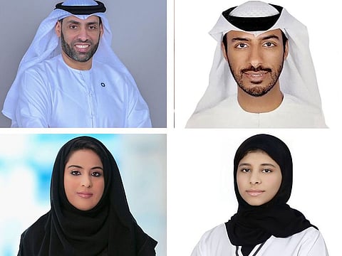 (clockwise from top left) Dr Humaid Al Shamsi, Dr Essa Aleassa, Sara Al Wahshi, and Dr Farhana Bin Lootah
