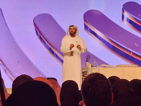 Obaid Al Shamsi, vice president of the National Crisis, Emergency and Disaster Management Authority (NCEMA), addressing the summit in Abu Dhabi on Wednesday