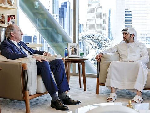 Sheikh Maktoum with James Gorman at DIFC.