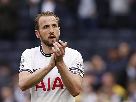 Tottenham Hotspur's Harry Kane applauds fans after the match.