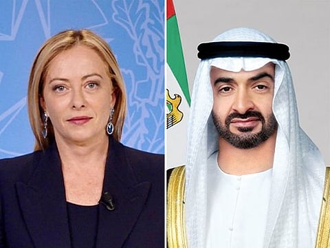 The UAE President and the Italian Prime Minister also discussed bilateral coordination in the field of climate action.