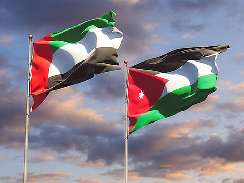 Flags of UAE and Jordan