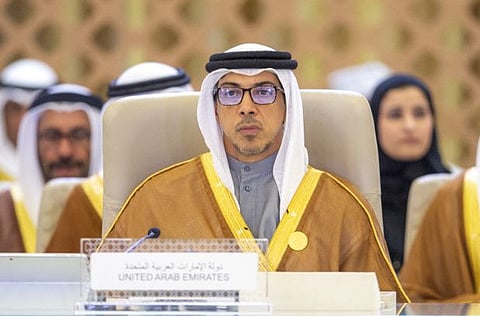 Sheikh Mansour attending the Arab League Summit in Jeddah.