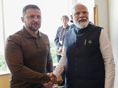 Modi meets Zelensky during a bilateral meeting on the sidelines of the G7 Summit in Hiroshima.