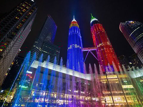 Petronas Twin Towers in Kuala Lumpur light up with UAE flag to mark official visit of Khaled bin Mohamed bin Zayed to Malaysia